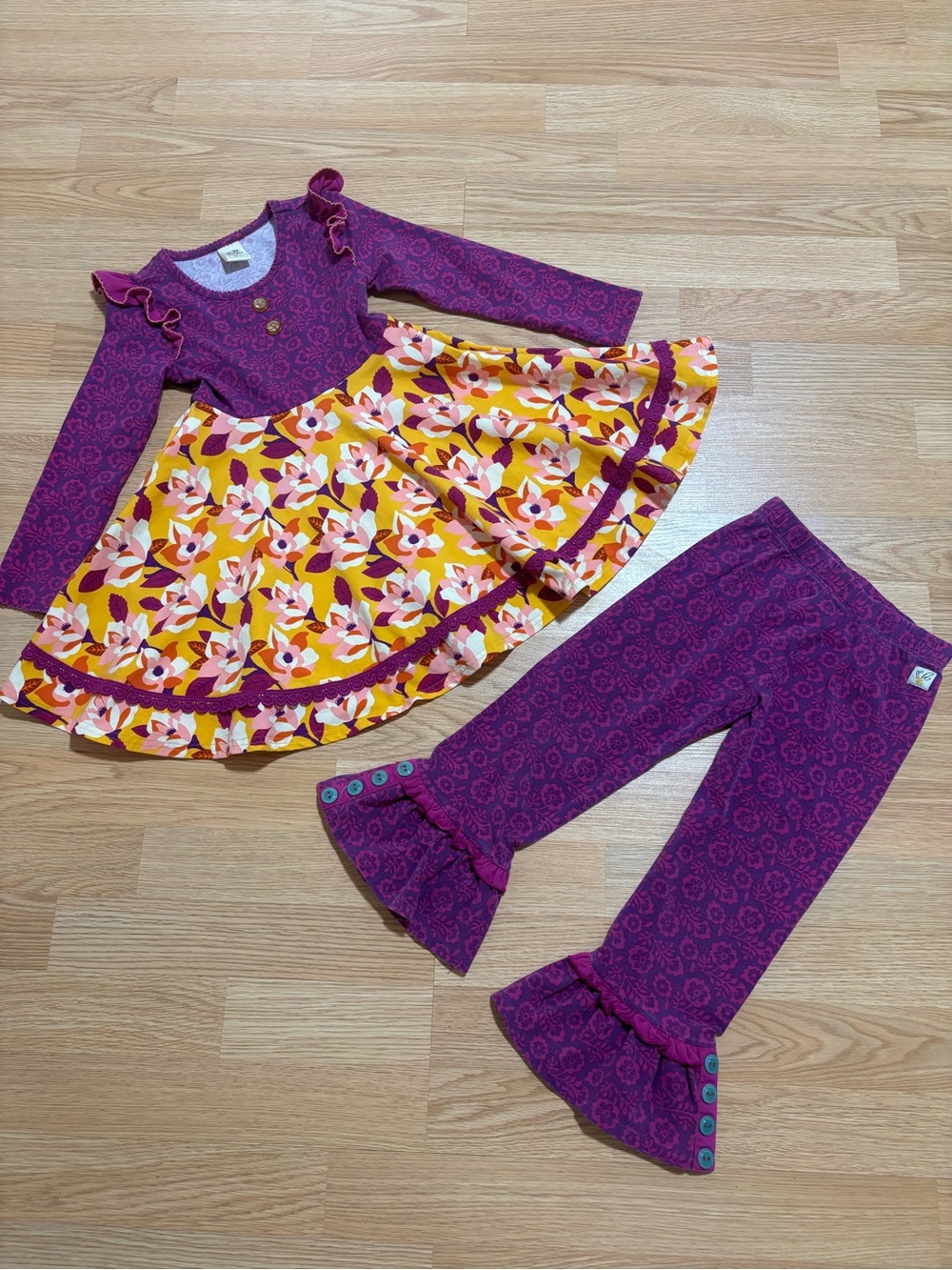 “Wildflower” dress with matching ruffles size 4